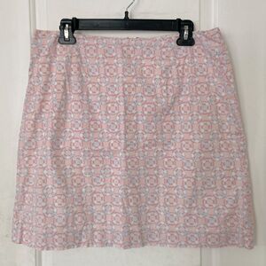 Vineyards Vines pale pink ring buoy print cotton mini skirt